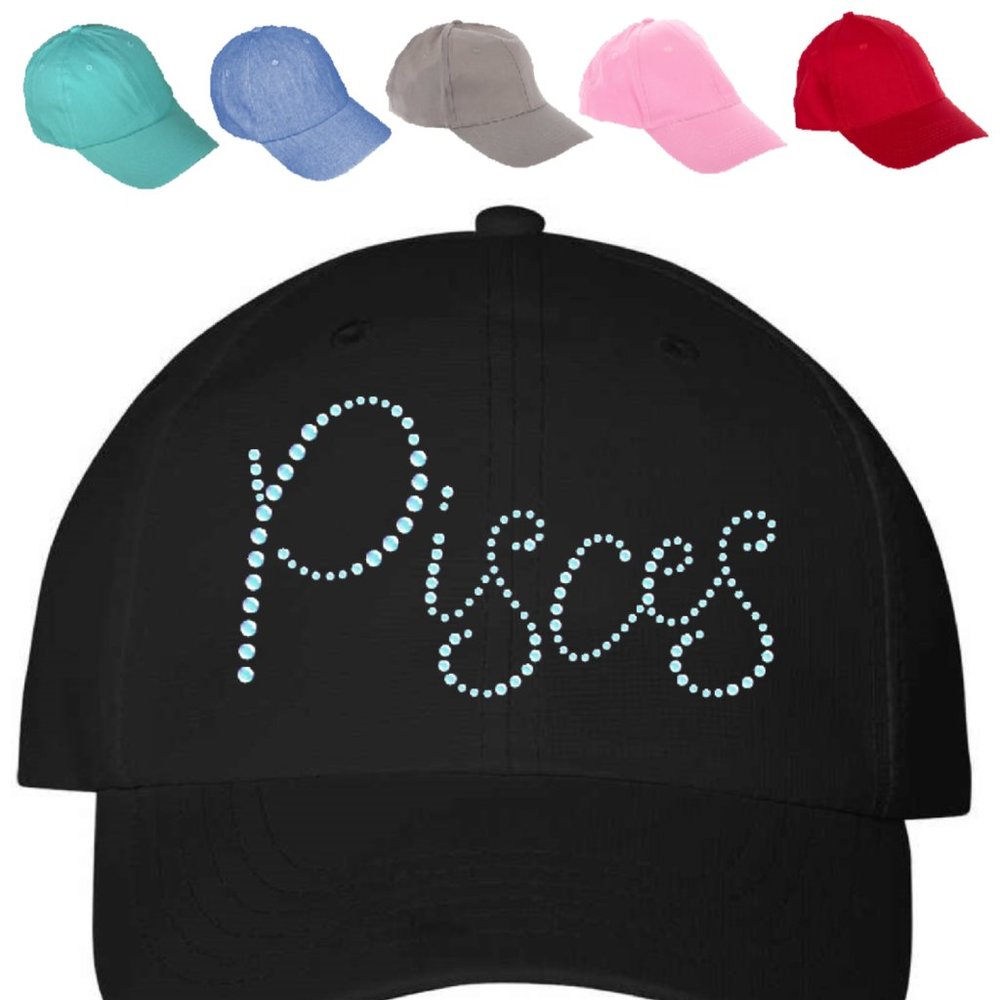 Rhinestone Pisces Zodiac Cap